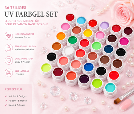 Set de 36 geles de color UV